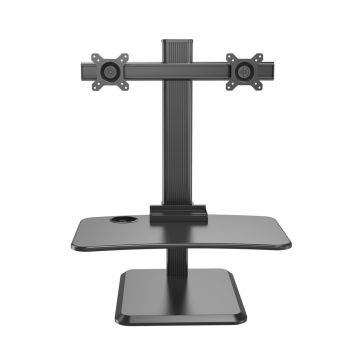 Sit To Stand Gas Spring Computer Desk With Dual Monitor Mount VM-WS18 K-08